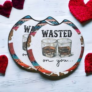 Wasted On You Car Coaster Set